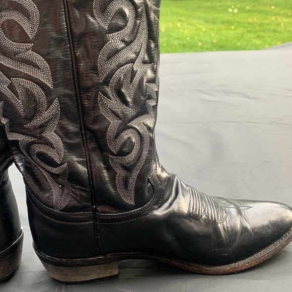 DAN POST Men’s Western Cowboy  Black Leather Boots size 10.5 - Picture 8 of 15